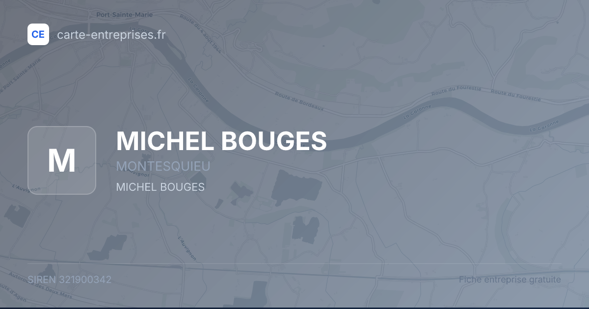 MICHEL BOUGES — 321900342 — fiche entreprise