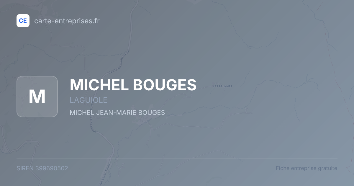MICHEL BOUGES — 399690502 — fiche entreprise