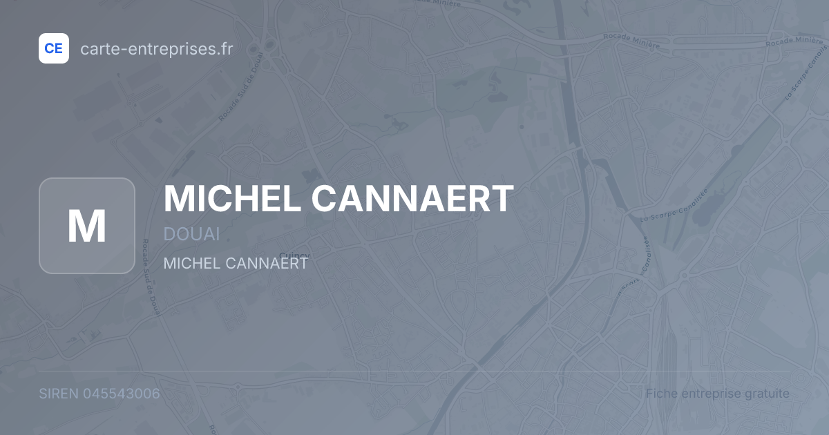 MICHEL CANNAERT — 045543006 — fiche entreprise