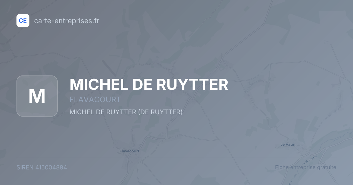 MICHEL DE RUYTTER — 415004894 — fiche entreprise