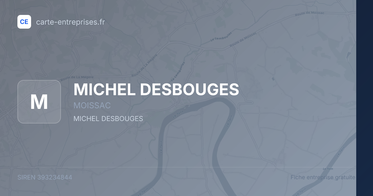 MICHEL DESBOUGES — 393234844 — fiche entreprise