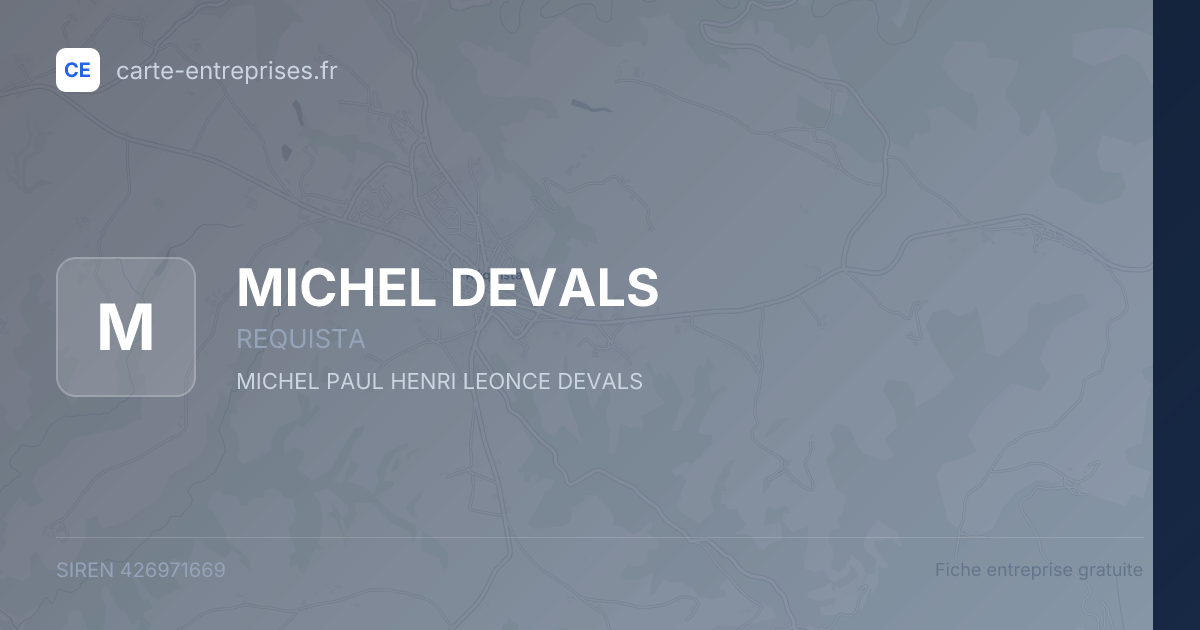MICHEL DEVALS — 426971669 — fiche entreprise