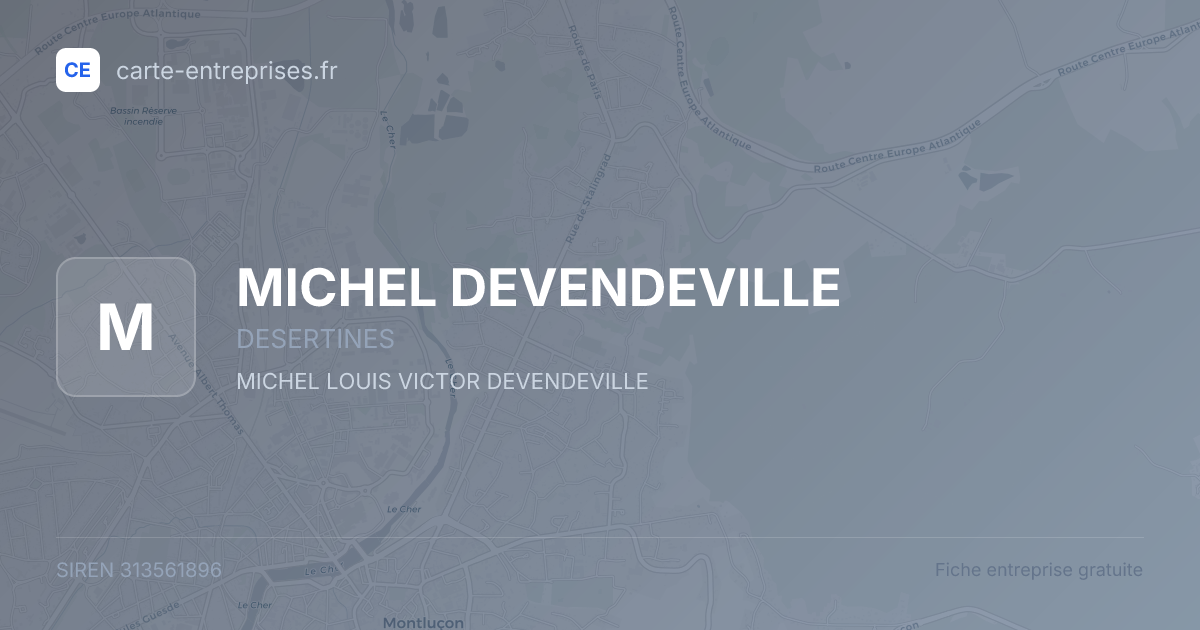 MICHEL DEVENDEVILLE — 313561896 — fiche entreprise