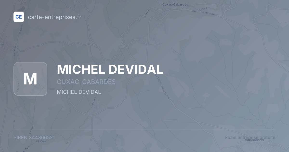MICHEL DEVIDAL — 344366521 — fiche entreprise