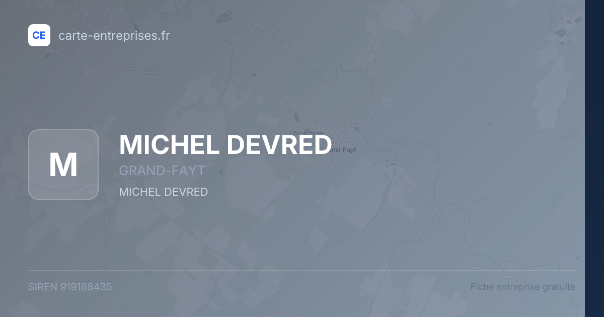 MICHEL DEVRED — 919168435 — fiche entreprise