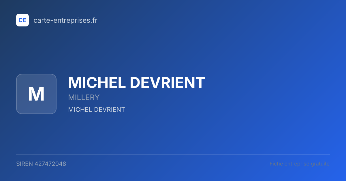 MICHEL DEVRIENT — 427472048 — fiche entreprise