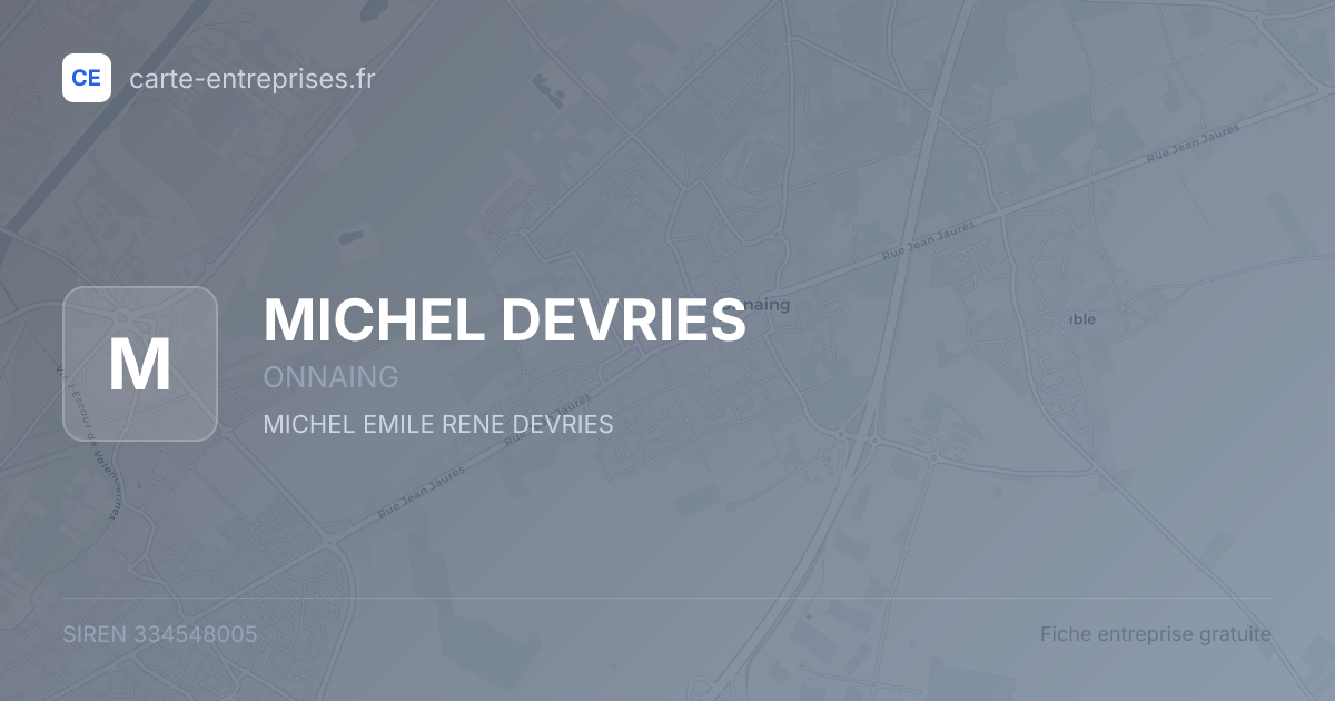 MICHEL DEVRIES — 334548005 — fiche entreprise