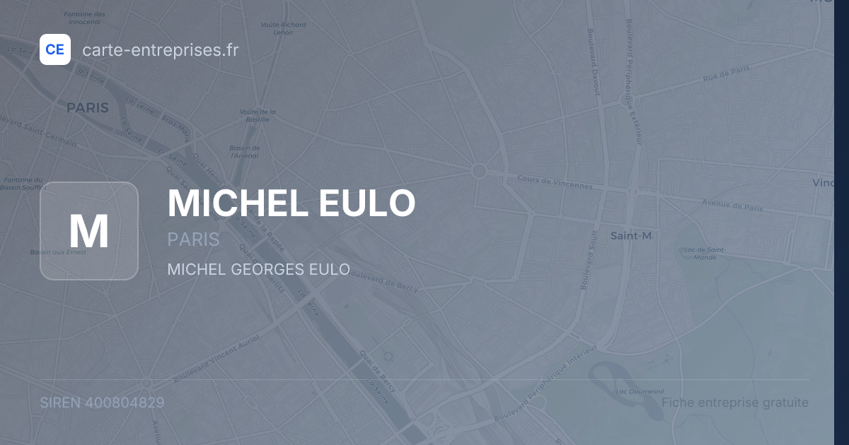 MICHEL EULO — 400804829 — fiche entreprise