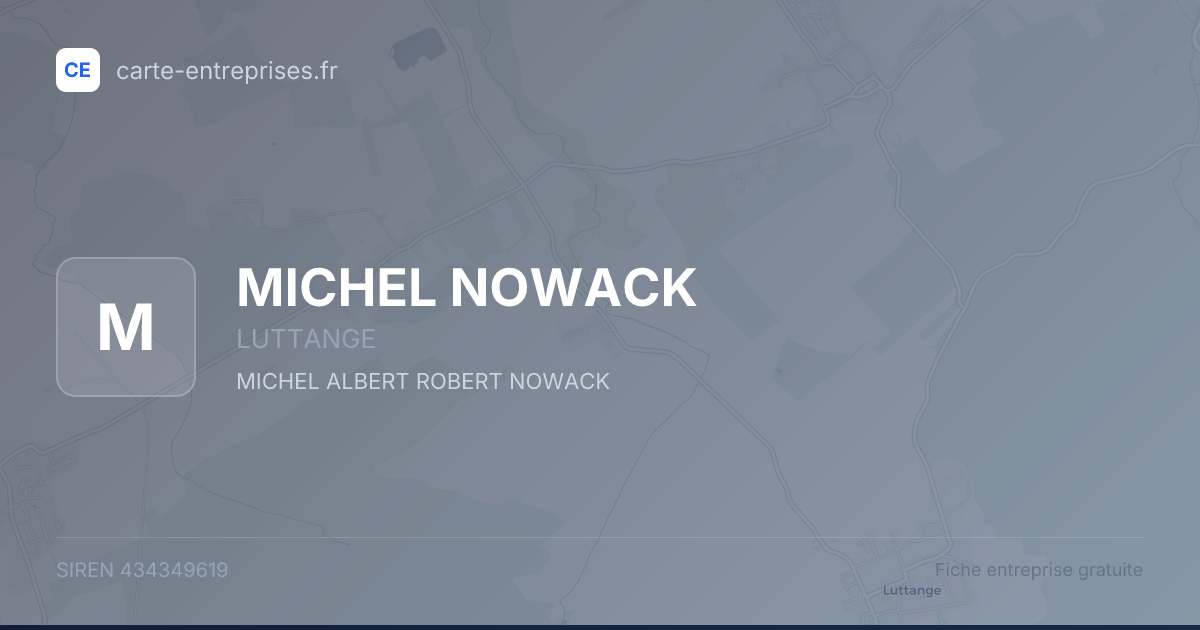 MICHEL NOWACK — 434349619 — fiche entreprise