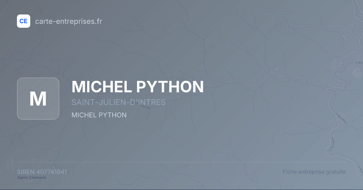 MICHEL PYTHON — 407741941 — fiche entreprise