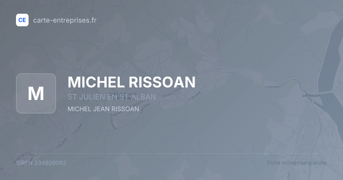 MICHEL RISSOAN — 334809092 — fiche entreprise