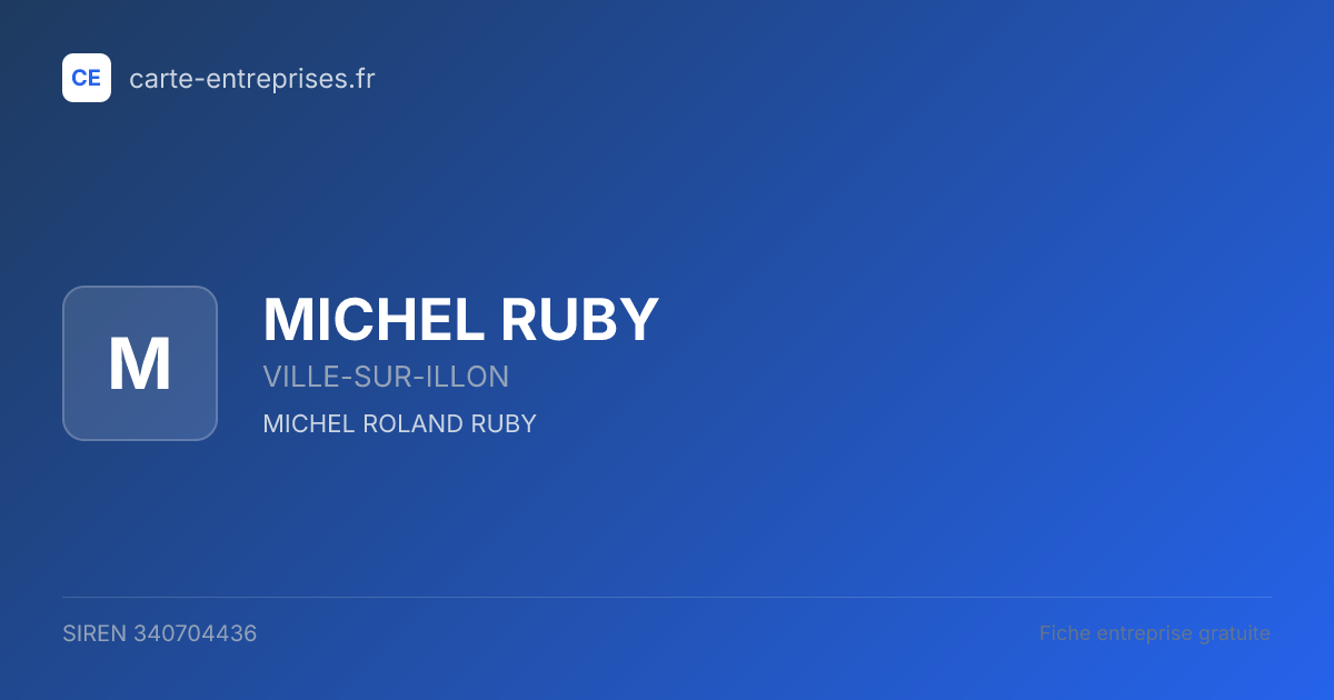 MICHEL RUBY — 340704436 — fiche entreprise