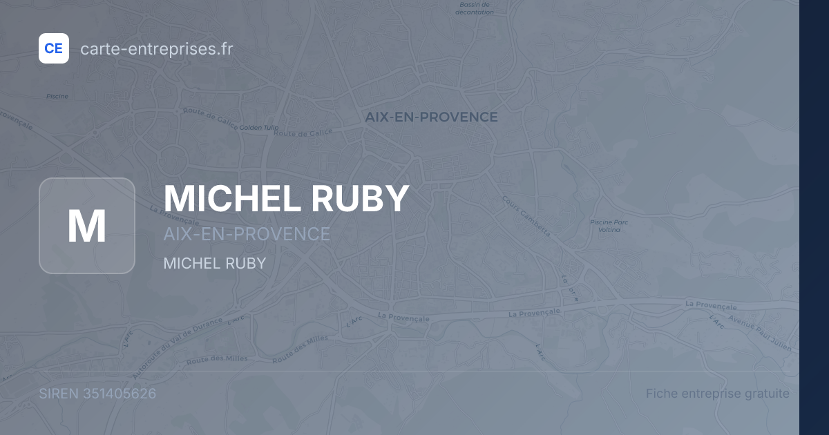 MICHEL RUBY — 351405626 — fiche entreprise