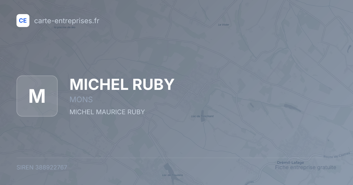 MICHEL RUBY — 388922767 — fiche entreprise
