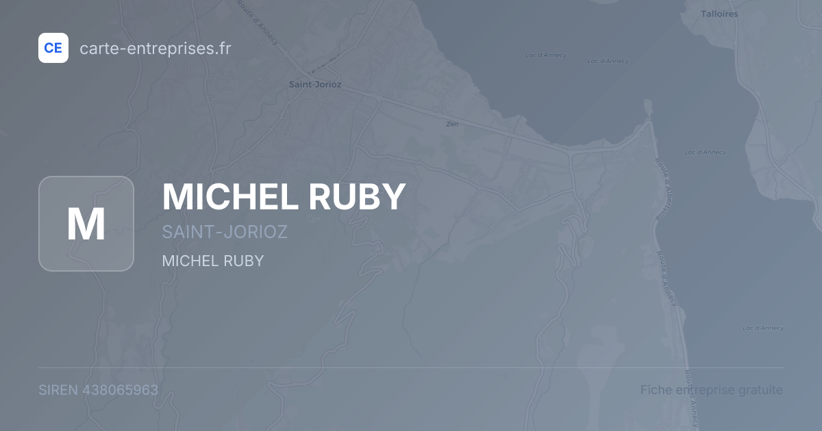MICHEL RUBY — 438065963 — fiche entreprise