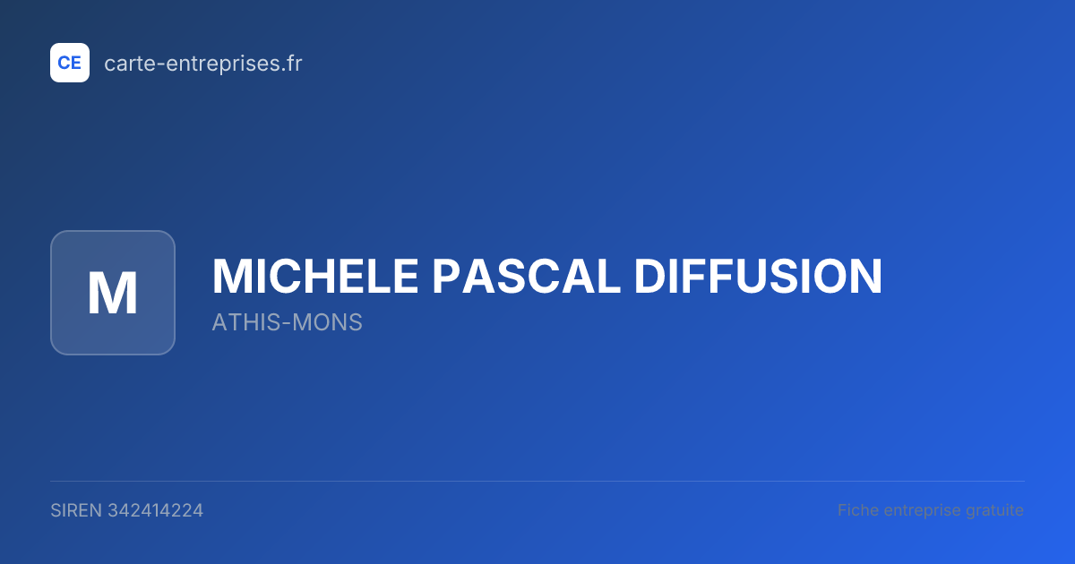 MICHELE PASCAL DIFFUSION — 342414224 — fiche entreprise