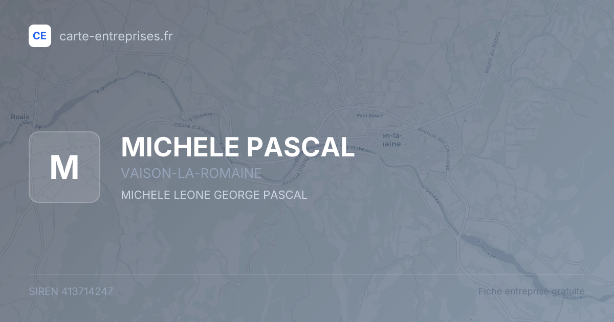 MICHELE PASCAL — 413714247 — fiche entreprise