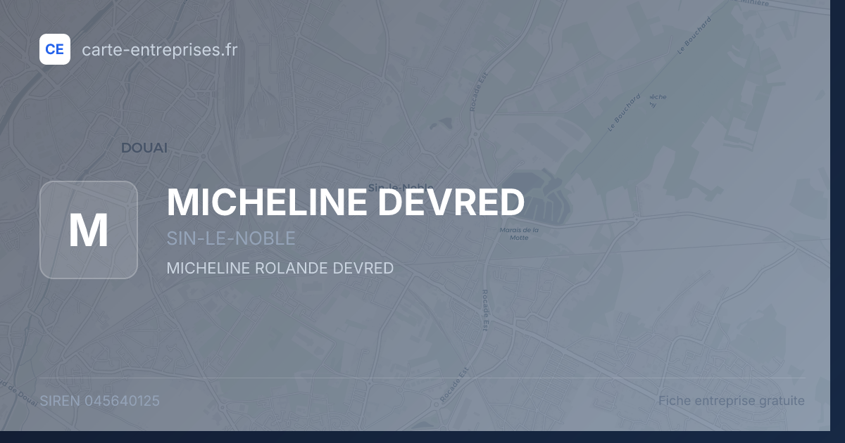 MICHELINE DEVRED — 045640125 — fiche entreprise