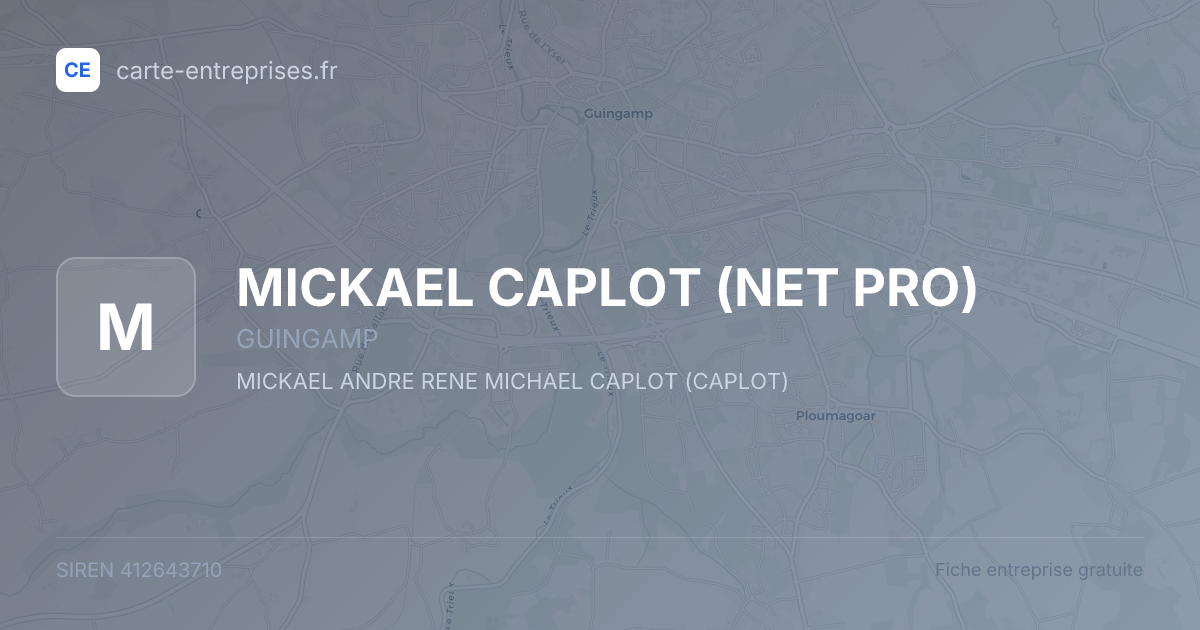 MICKAEL CAPLOT (NET PRO) — 412643710 — fiche entreprise