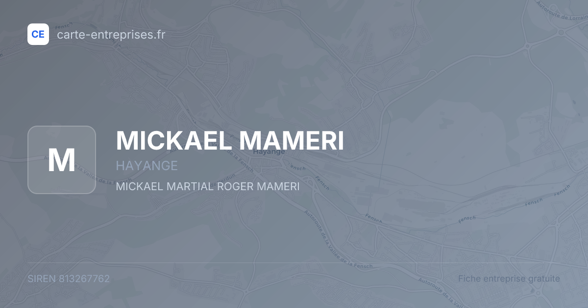 MICKAEL MAMERI — 813267762 — fiche entreprise