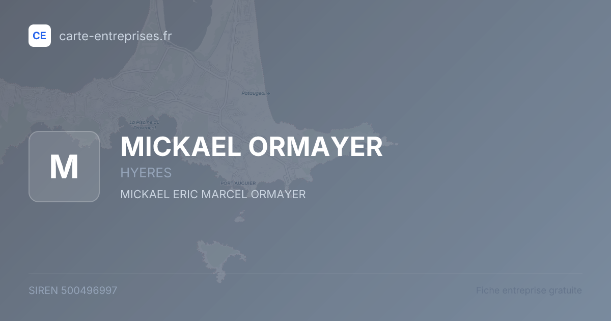 MICKAEL ORMAYER — 500496997 — fiche entreprise