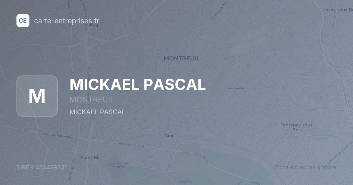 MICKAEL PASCAL — 453459331 — fiche entreprise