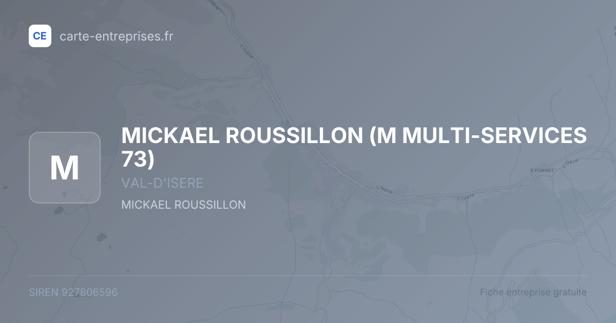 MICKAEL ROUSSILLON (M MULTI-SERVICES 73) — 927806596 — fiche entreprise