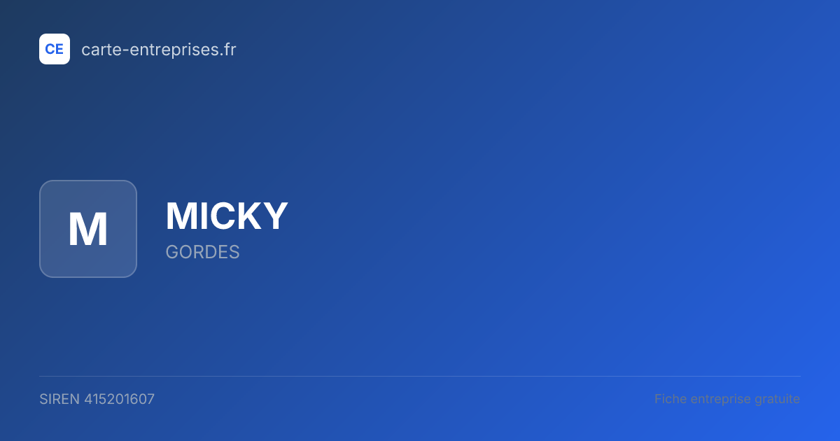 MICKY — 415201607 — fiche entreprise