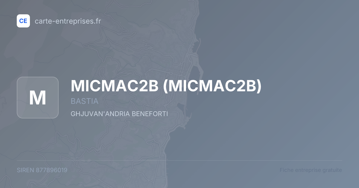 MICMAC2B — 877896019 — fiche entreprise
