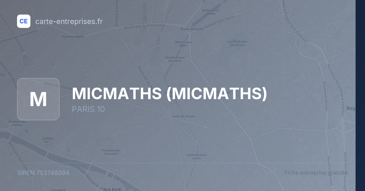 MICMATHS — 753748094 — fiche entreprise
