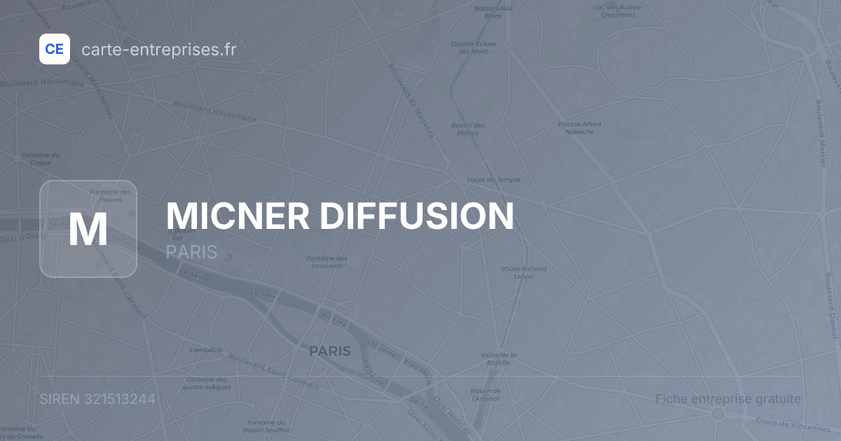 MICNER DIFFUSION — 321513244 — fiche entreprise