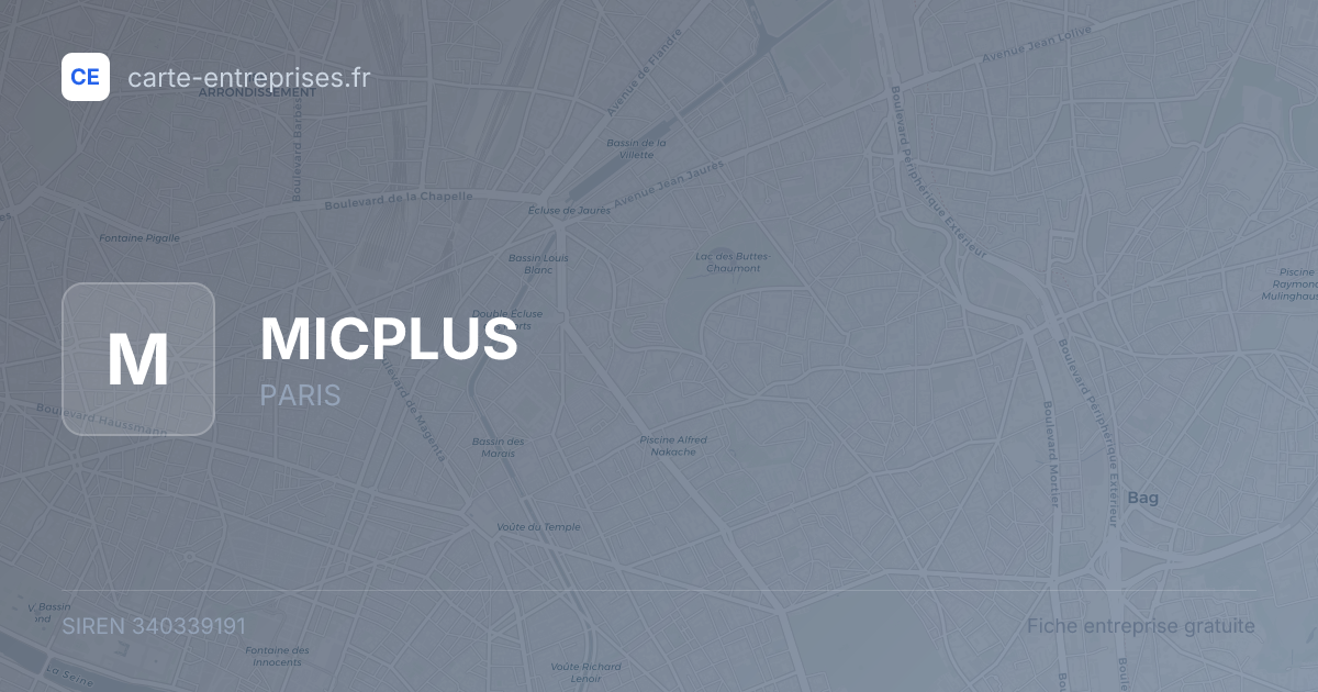MICPLUS — 340339191 — fiche entreprise