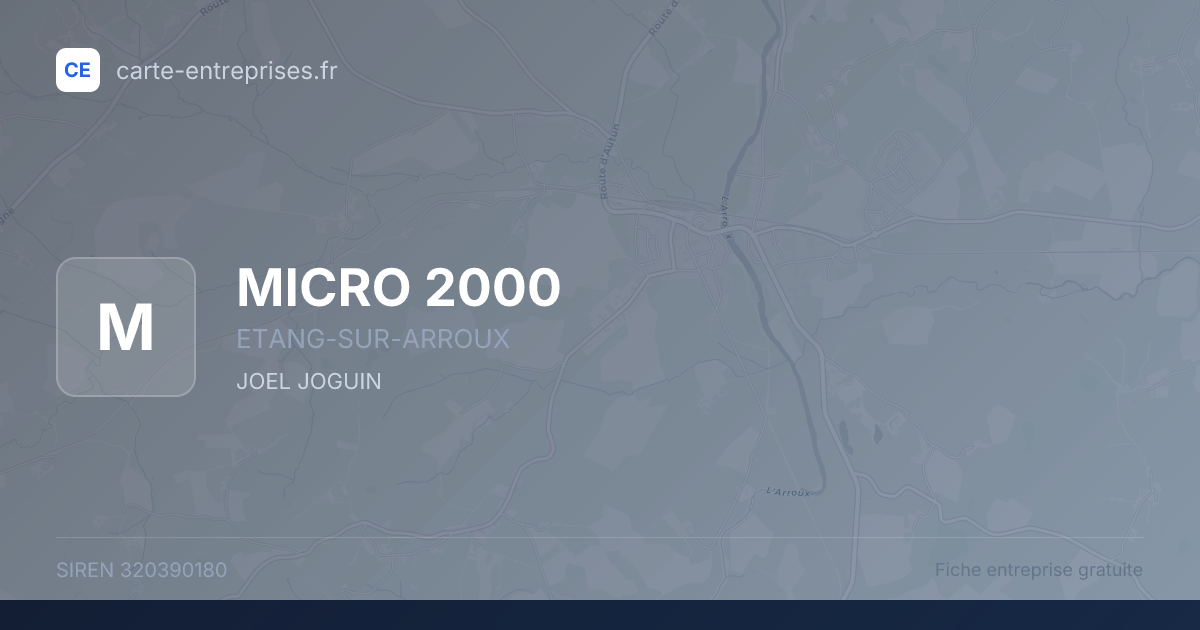 MICRO 2000 — 320390180 — fiche entreprise