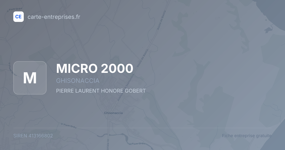 MICRO 2000 — 413166802 — fiche entreprise