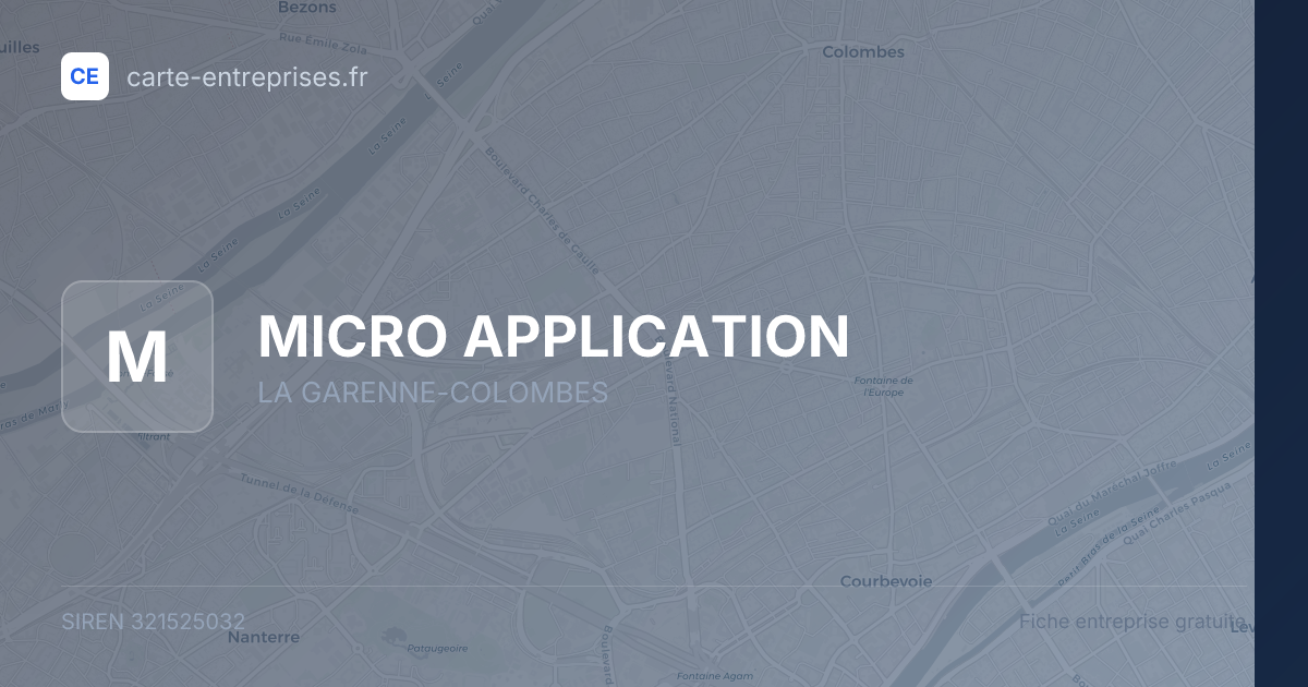 MICRO APPLICATION — 321525032 — fiche entreprise