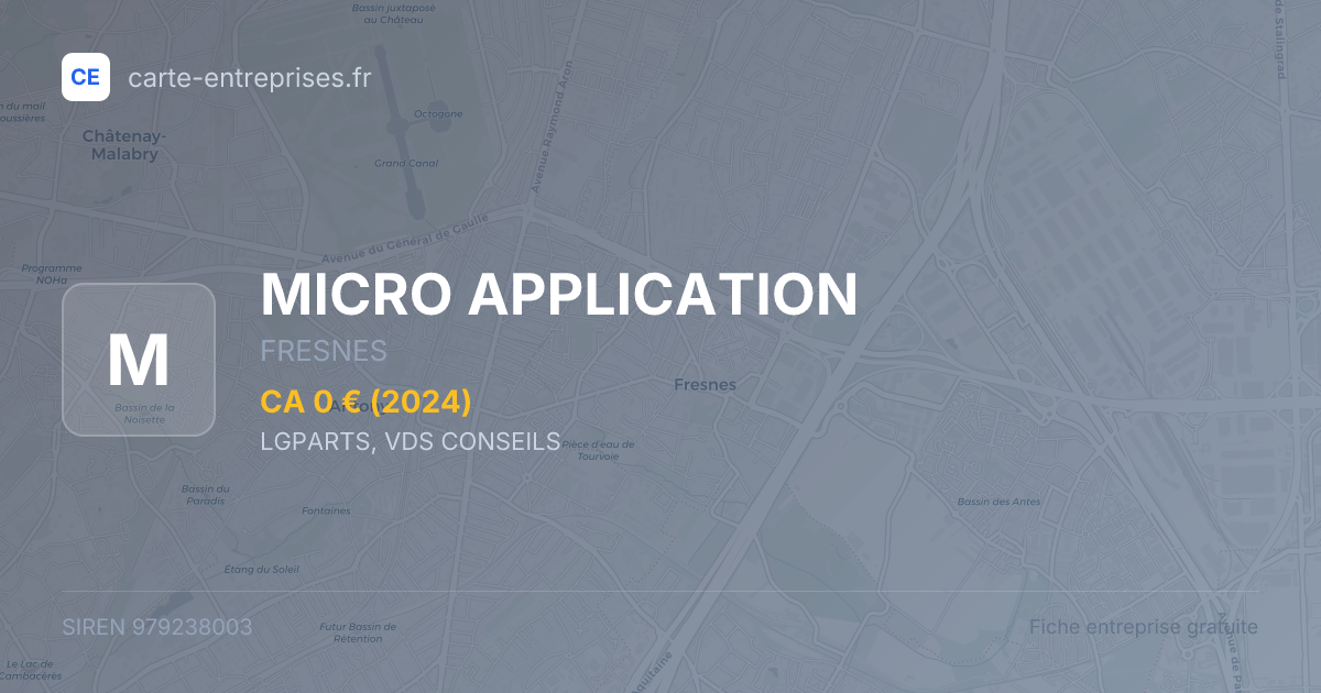 MICRO APPLICATION — 979238003 — fiche entreprise