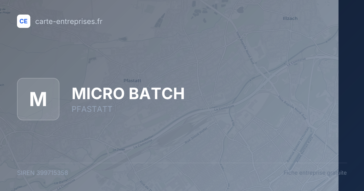 MICRO BATCH — 399715358 — fiche entreprise