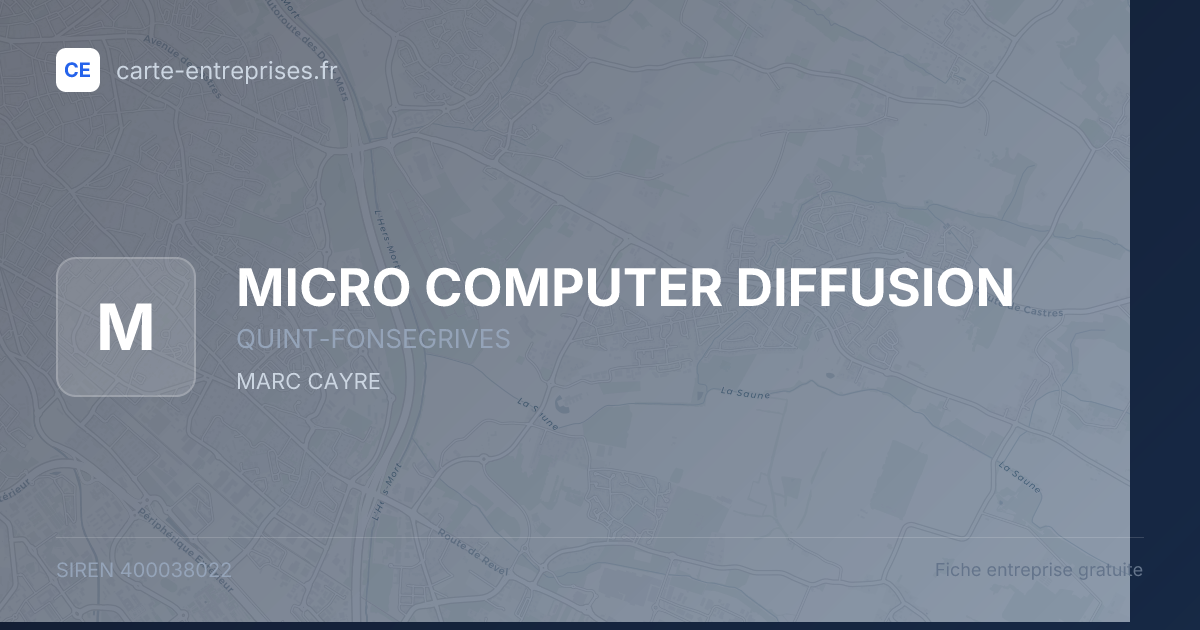 MICRO COMPUTER DIFFUSION — 400038022 — fiche entreprise