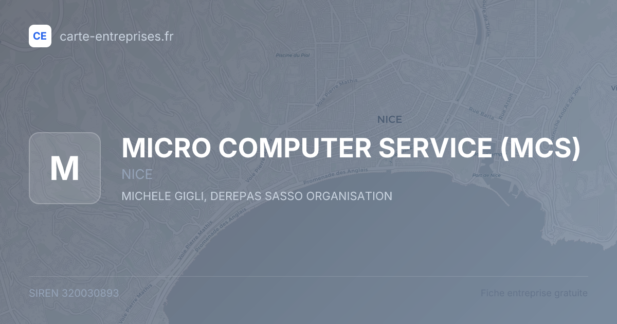 MICRO COMPUTER SERVICE (MCS) — 320030893 — fiche entreprise