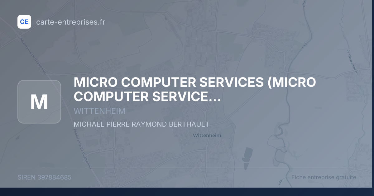 MICRO COMPUTER SERVICES (MICRO COMPUTER SERVICES (MCS)) (MCS) — 397884685 — fiche entreprise