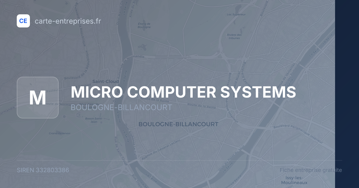 MICRO COMPUTER SYSTEMS — 332803386 — fiche entreprise