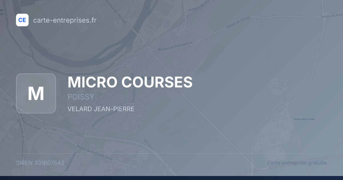 MICRO COURSES — 331607549 — fiche entreprise