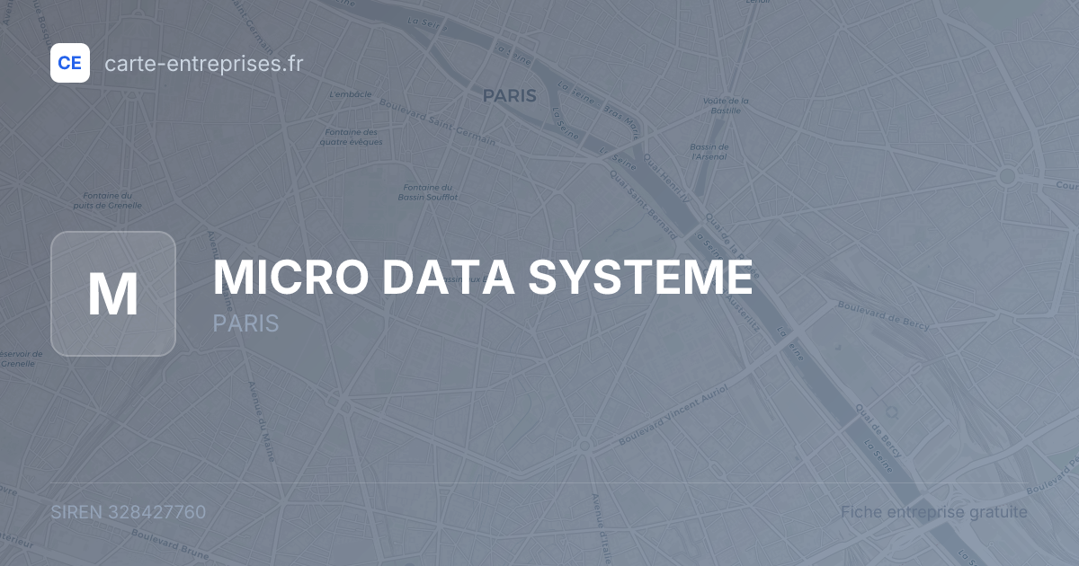 MICRO DATA SYSTEME — 328427760 — fiche entreprise