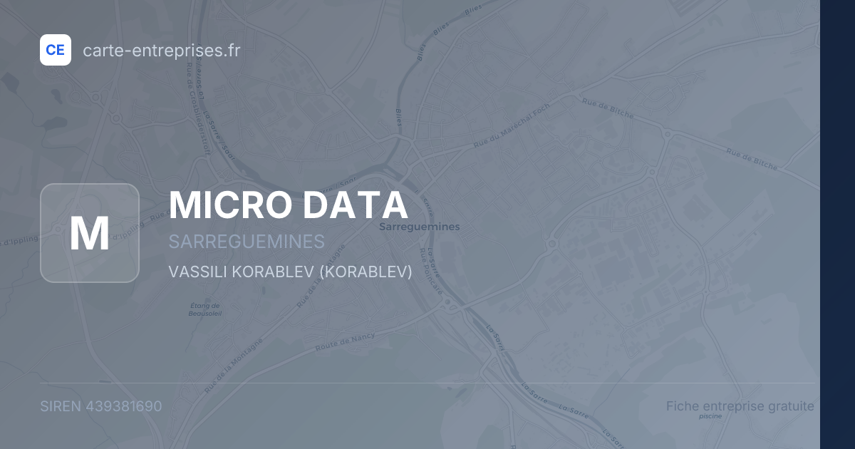 MICRO DATA — 439381690 — fiche entreprise