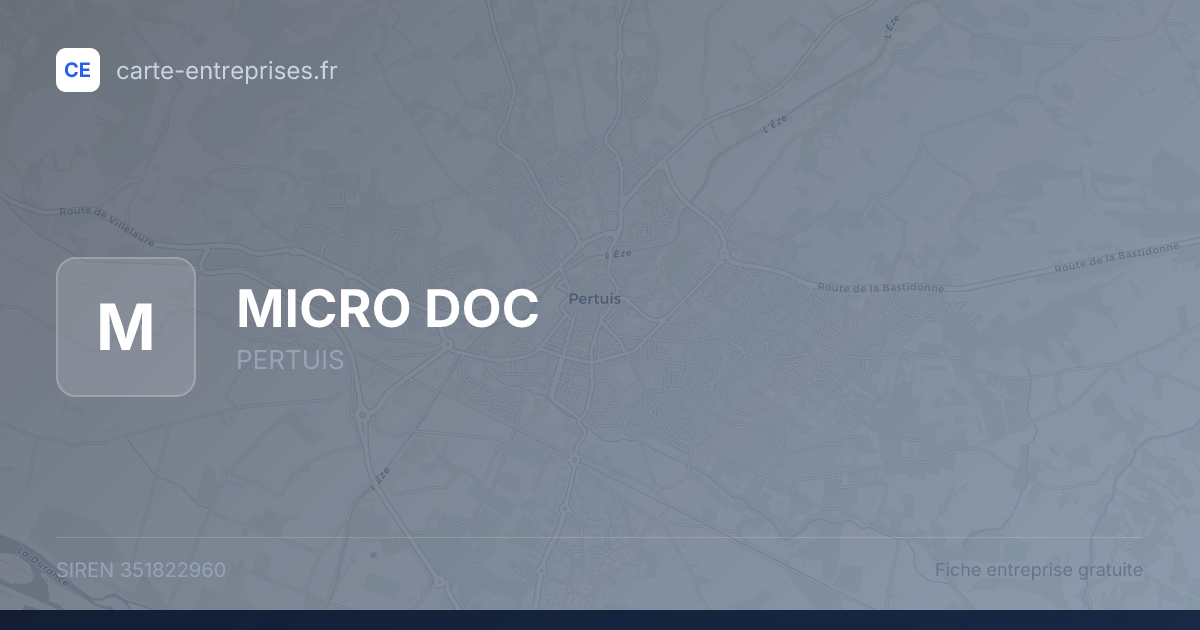 MICRO DOC — 351822960 — fiche entreprise