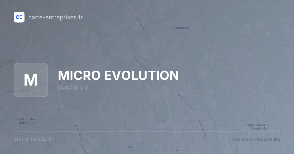 MICRO EVOLUTION — 381959212 — fiche entreprise