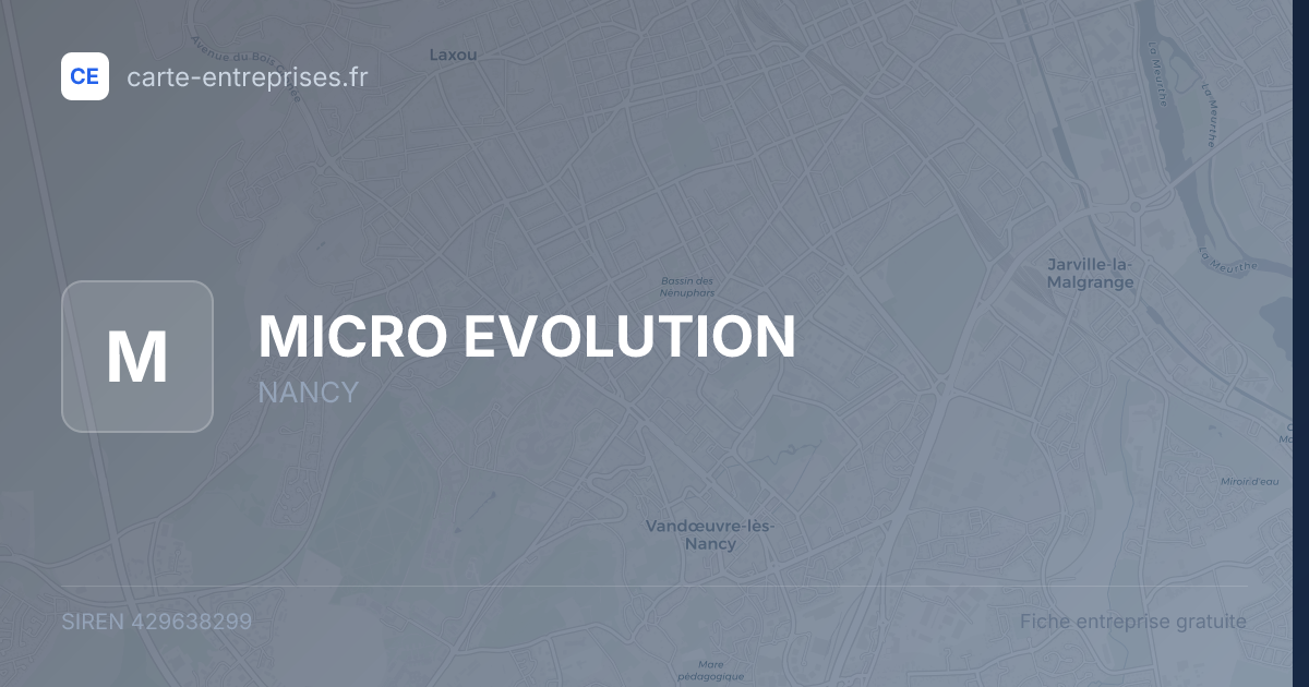 MICRO EVOLUTION — 429638299 — fiche entreprise