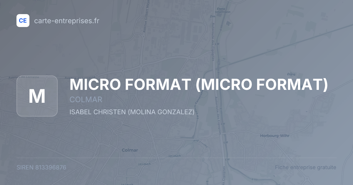 MICRO FORMAT — 813396876 — fiche entreprise