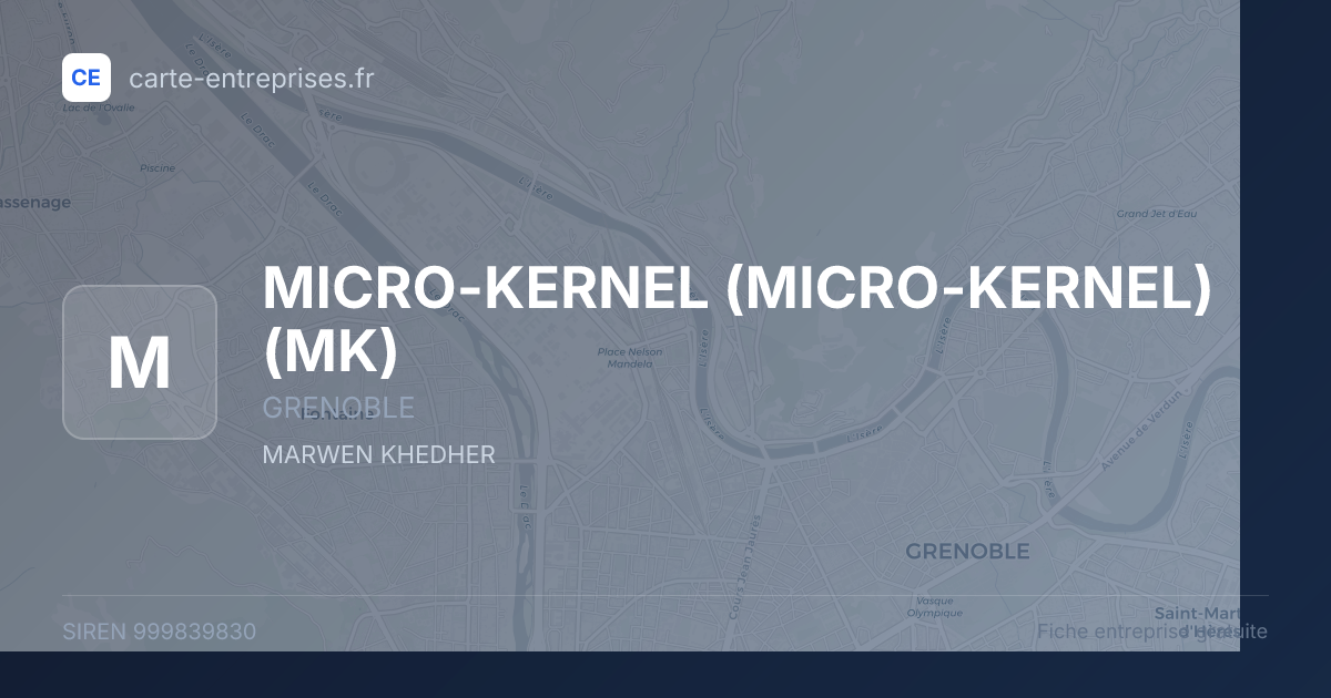 MICRO-KERNEL (MICRO-KERNEL) (MK) — 999839830 — fiche entreprise