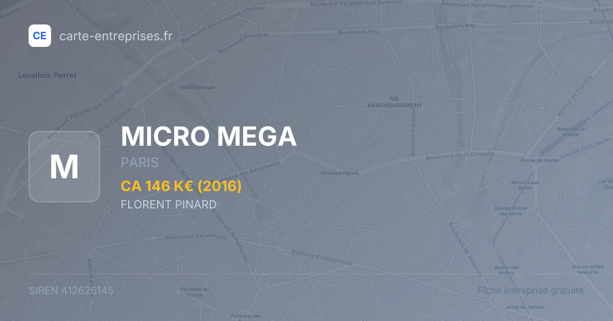 MICRO MEGA — 412626145 — fiche entreprise
